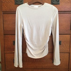 Leith side ruched medium lightweight sweater